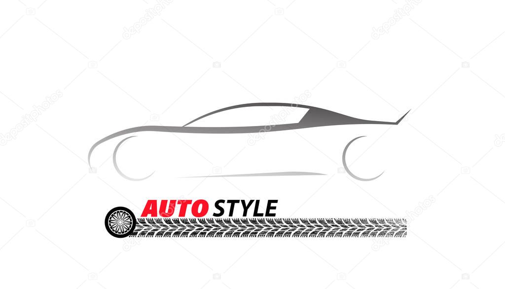 The image is presented sports car silhouette vector illustration  