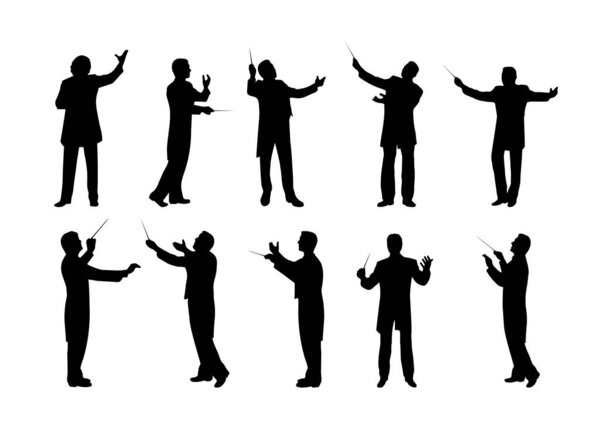 Набор дирижера на белом фоне векторной иллюстрации
 