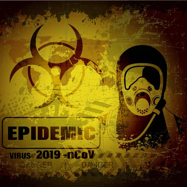 Poster epidemik gaya-grunge ilustrasi vektor - Stok Vektor