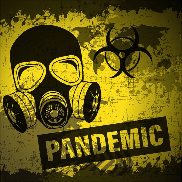 Bilden Presenteras Grunge Stil Pandemisk Affisch Vektor Illustration — Stock vektor