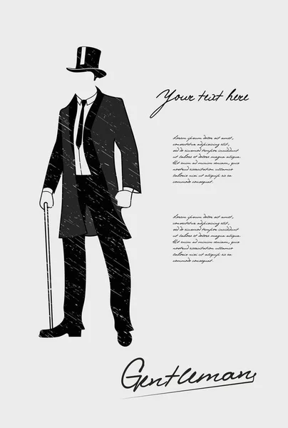 Image Presented English Gentleman Cane Vector Illustration — Stock Vector