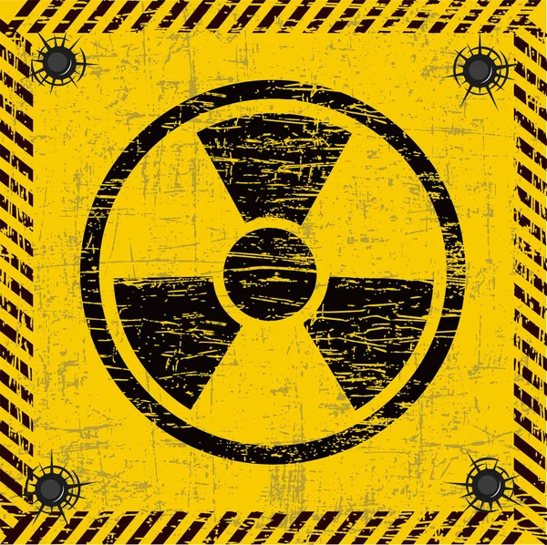 Segno Infezione Radiazioni Stile Grunge Illustrazione Vettoriale — Vettoriale Stock