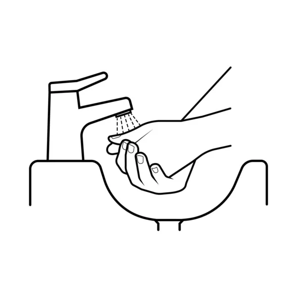 Man Washing Hands Vector Icon — Stock Vector