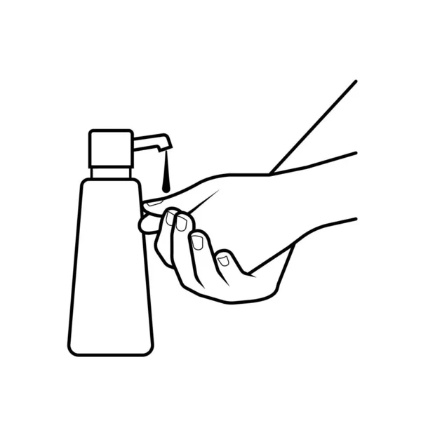 Ilustração Médica Vetor Ícone Higiene Das Mãos — Vetor de Stock