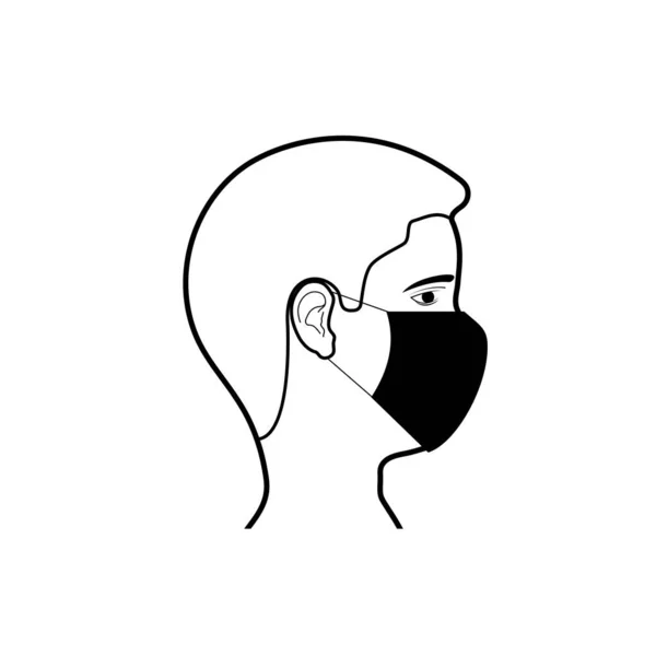 Icon Man Protective Mask Vector Illustration — Stock Vector