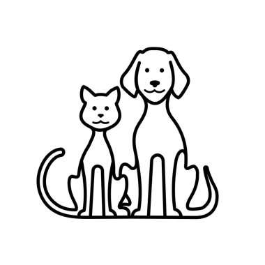 Evcil kedi ve köpek vektör simgesi 