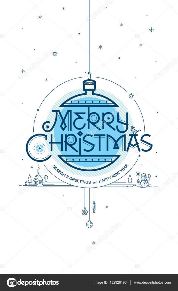 Merry Christmas, Season's greetings and Happy New Year. Greeting card. Vector illustration Stock