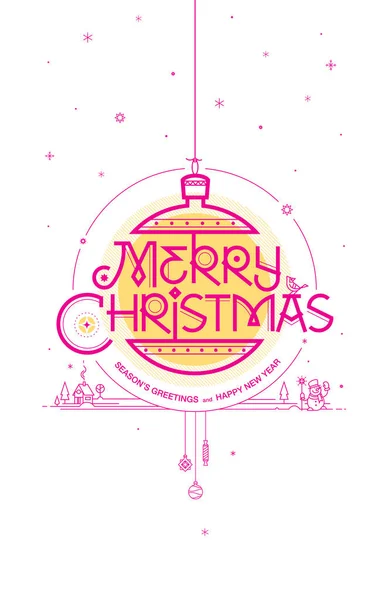 Merry Christmas, Season's greetings and Happy New Year. Greeting card. Vector illustration — Stock Vector