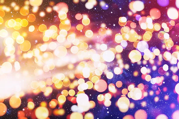 Brilhante brilho lâmpadas luzes fundo: borrão de Natal papel de parede decorações concept.holiday festival pano de fundo: brilho círculo iluminado celebrações exibição . — Fotografia de Stock