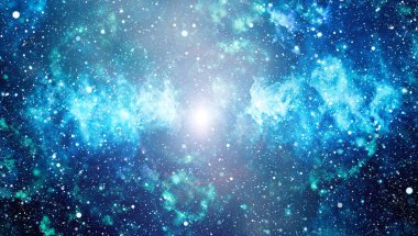 Bir sürü yıldızlı mavi, karanlık gece gökyüzü. Uzay arkaplanındaki Samanyolu