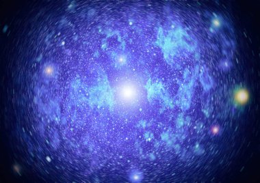 Bir sürü yıldızlı mavi, karanlık gece gökyüzü. Uzay arkaplanındaki Samanyolu