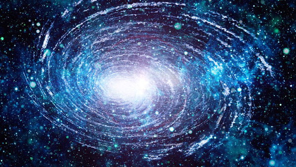 Blue dark night sky with many stars. Milky way on the space background