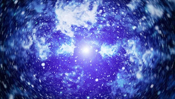 Blå mörk natthimmel med många stjärnor. Vintergatan på rymden bakgrund — Stockfoto