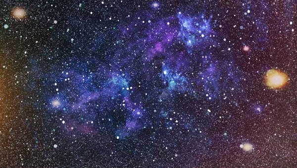 Bir sürü yıldızlı mavi, karanlık gece gökyüzü. Uzay arkaplanındaki Samanyolu — Stok fotoğraf