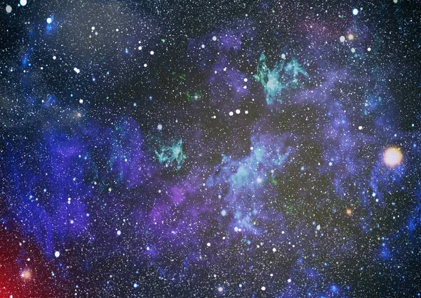 Céu escuro azul com muitas estrelas. Via leitosa no fundo do espaço — Fotografia de Stock