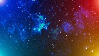 Bir sürü yıldızlı mavi, karanlık gece gökyüzü. Uzay arkaplanındaki Samanyolu