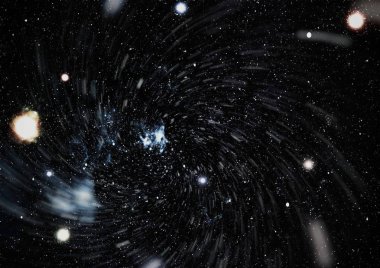 Bir sürü yıldızlı mavi, karanlık gece gökyüzü. Uzay arkaplanındaki Samanyolu