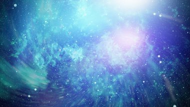 Bir sürü yıldızlı mavi, karanlık gece gökyüzü. Uzay arkaplanındaki Samanyolu