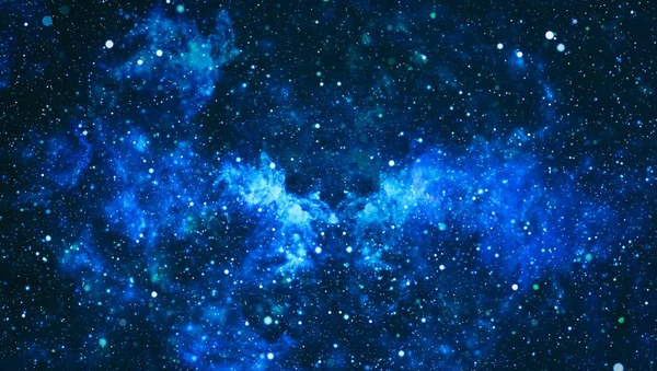 Céu escuro azul com muitas estrelas. Via leitosa no fundo do espaço — Fotografia de Stock