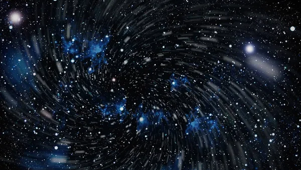 Blauwe donkere nachtelijke hemel met veel sterren. Melkweg op de achtergrond — Stockfoto