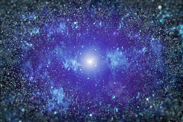 Céu escuro azul com muitas estrelas. Via leitosa no fundo do espaço — Fotografia de Stock