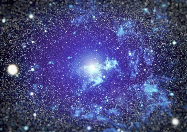 Blue dark night sky with many stars. Milky way on the space background — Stock Photo, Image