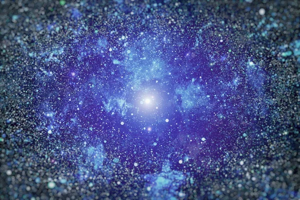 蓝色漆黑的夜空，有许多星星。太空背景下的银河路 — 图库照片