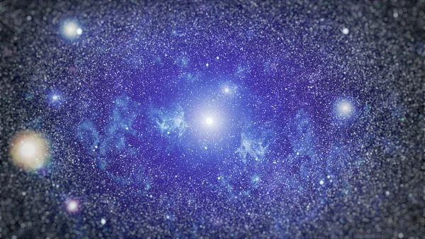 Céu escuro azul com muitas estrelas. Via leitosa no fundo do espaço — Fotografia de Stock