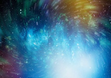 Renkli yıldızlı gece gökyüzü uzay arka plan