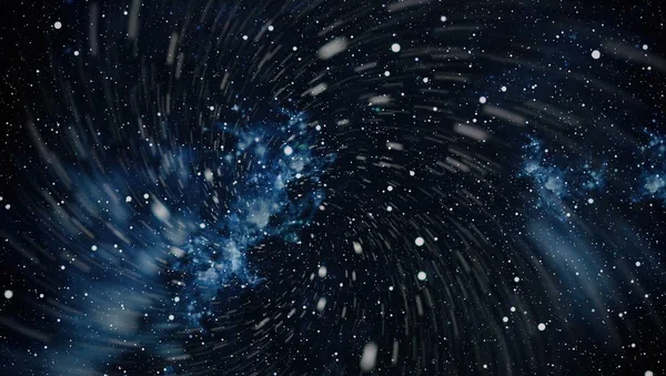 Panorámica mirando al espacio profundo. Cielo nocturno oscuro lleno de estrellas. La nebulosa en el espacio exterior . —  Fotos de Stock