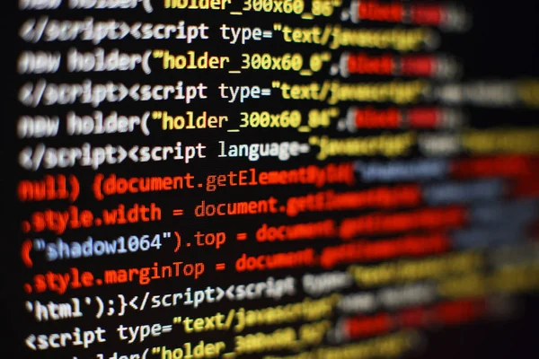 Html web design code for developers and designers — Stock Photo, Image
