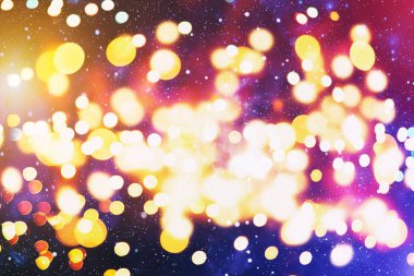 Vintage Magic arka plan ile renkli bokeh. Bahar Yaz yılbaşı yeni yıl disko parti arka plan.