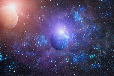 Güzel bulutsu, yıldızlar ve galaksiler. Nasa tarafından döşenmiş bu görüntü unsurları.