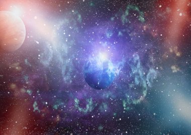 Güzel bulutsu, yıldızlar ve galaksiler. Nasa tarafından döşenmiş bu görüntü unsurları.