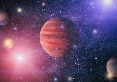 Nebula ve galaksiler uzayda. Bu görüntünün elementleri NASA tarafından desteklenmektedir.