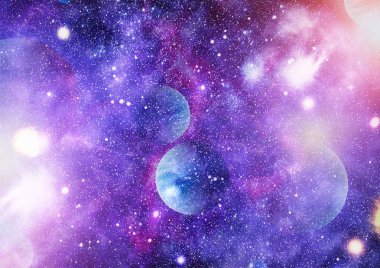 Nebula ve galaksiler uzayda. Bu görüntünün elementleri NASA tarafından desteklenmektedir.