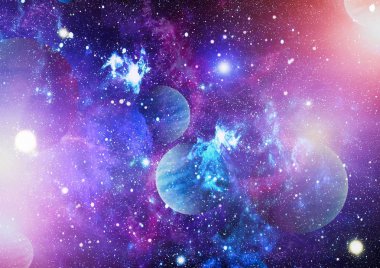 Nebula ve galaksiler uzayda. Bu görüntünün elementleri NASA tarafından desteklenmektedir.