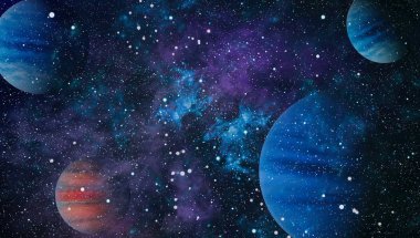 Güzel bulutsu, yıldızlar ve galaksiler. Nasa tarafından döşenmiş bu görüntü unsurları.