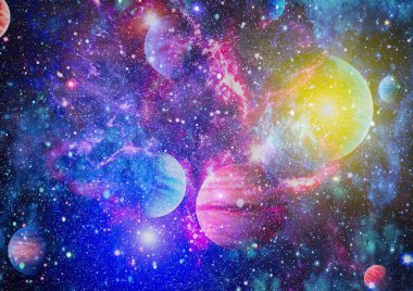 birçok ışık yılı uzakta dünya derin uzayda yıldız alanı. Bu görüntü nasa tarafından döşenmiş unsurları