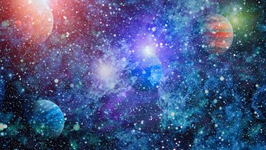 birçok ışık yılı uzakta dünya derin uzayda yıldız alanı. Bu görüntü nasa tarafından döşenmiş unsurları