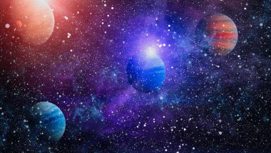 birçok ışık yılı uzakta dünya derin uzayda yıldız alanı. Bu görüntü nasa tarafından döşenmiş unsurları