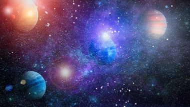 birçok ışık yılı uzakta dünya derin uzayda yıldız alanı. Bu görüntü nasa tarafından döşenmiş unsurları