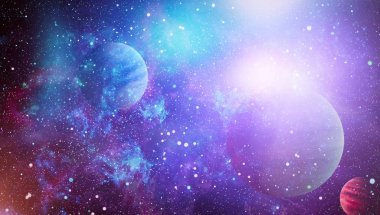 Güzel bulutsu, yıldızlar ve galaksiler. Nasa tarafından döşenmiş bu görüntü unsurları.