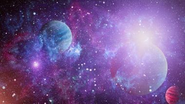 birçok ışık yılı uzakta dünya derin uzayda yıldız alanı. Bu görüntü nasa tarafından döşenmiş unsurları