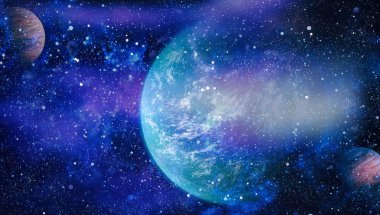 Derin uzay bulunan sarmal gökada. Nasa tarafından döşenmiş bu görüntü unsurları.