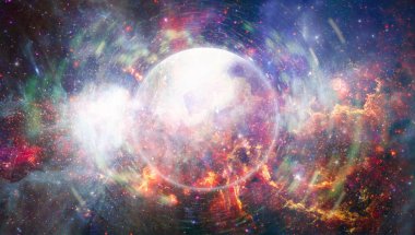 Güzel bulutsu, yıldızlar ve galaksiler. Nasa tarafından döşenmiş bu görüntü unsurları.