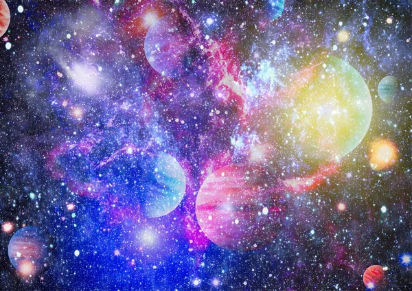 Birçok ışık yılı uzakta dünya derin uzayda yıldız alanı. Bu görüntü nasa tarafından döşenmiş unsurları — Stok fotoğraf