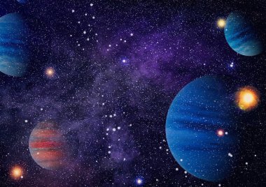 birçok ışık yılı uzakta dünya derin uzayda yıldız alanı. Bu görüntü nasa tarafından döşenmiş unsurları