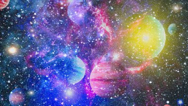 birçok ışık yılı uzakta dünya derin uzayda yıldız alanı. Bu görüntü nasa tarafından döşenmiş unsurları