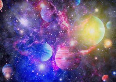 birçok ışık yılı uzakta dünya derin uzayda yıldız alanı. Bu görüntü nasa tarafından döşenmiş unsurları